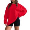 Women's Casual Fashion Loose Sports Round Neck Pullover Long Sleeve Sweatshirt