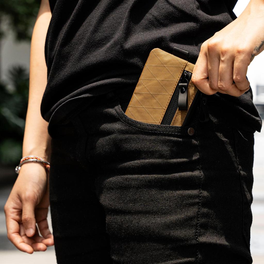 ALPAKA Zip Pouch RFID Slim Compact Wallet with Coin Card YKK Business Travel Gift Anti-Skimming Men's Purse, Slots, Label, Water-Repellent Zipper,