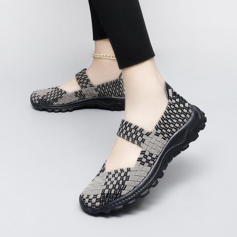 Summer Mary Jane Sandals Lady Handmade Braid Sandals Women Color Weave Girl Beach Shoes Plus Size