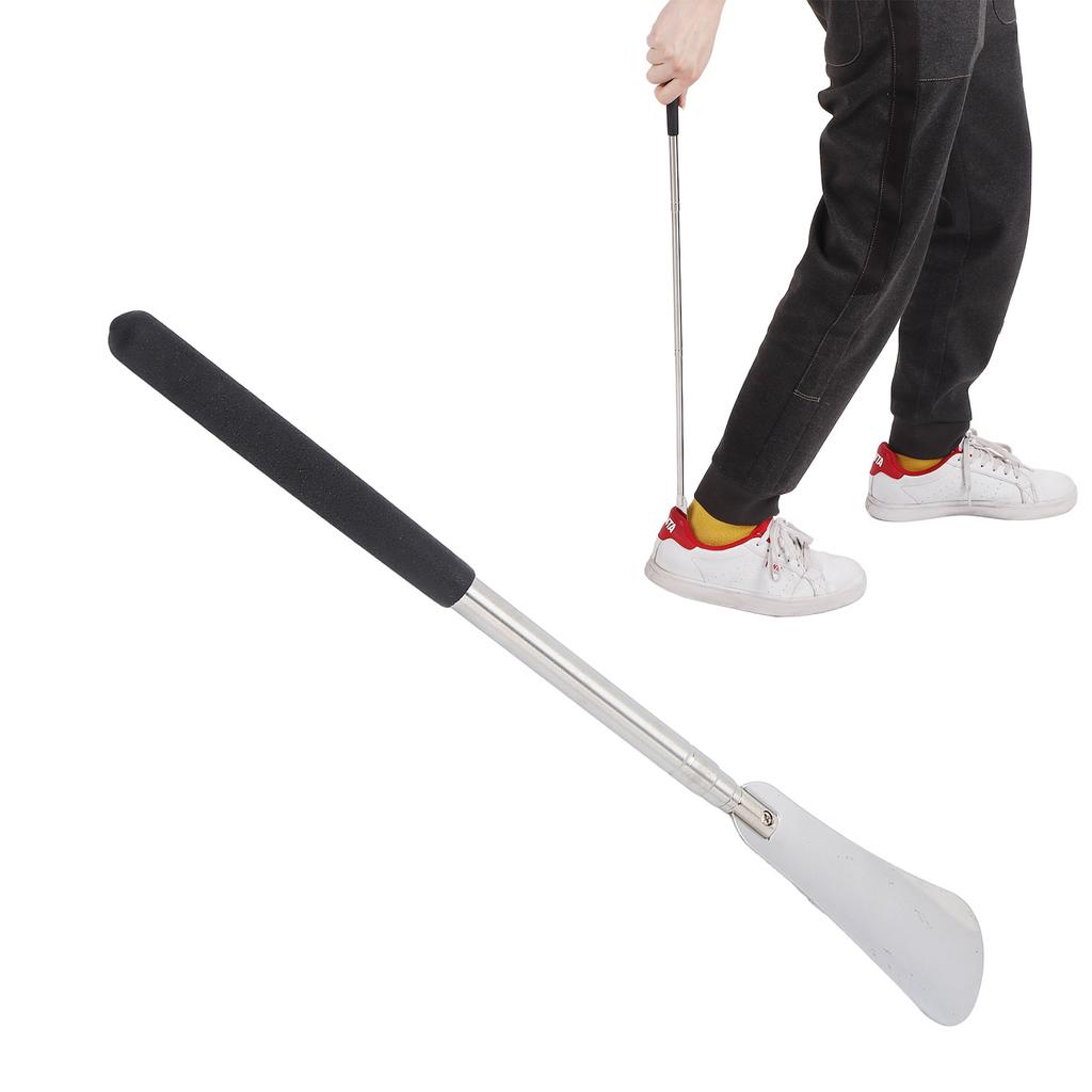 Long Shoe Horn Durable Rustproof Stainless Steel Plastic Handle 12in To 25in Length Adjustable Long Handled Shoe Horn