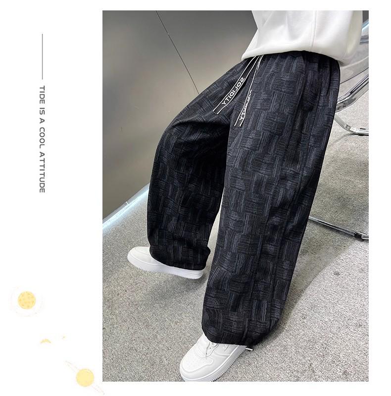 Boys' Fleece-Lined Straight-Leg Pants for Fall and Winter – Cozy Velvet, Loose Fit for Big Boys and Teens