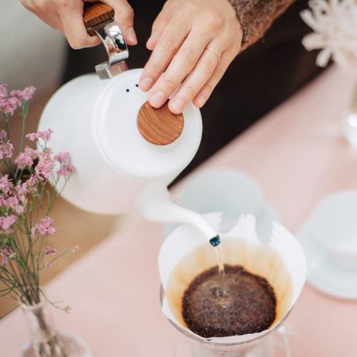 Hario V60 Enamel Drip Kettle Buna 800ml IH Compatible BDK-80-W White 800mL
