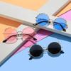 Cute Bow Polygonal Children'S Sunglasses Boys And Girls Anti-Uv Sun Glasses Baby Little Girl Shades Metal Frame Eyewear Uv400