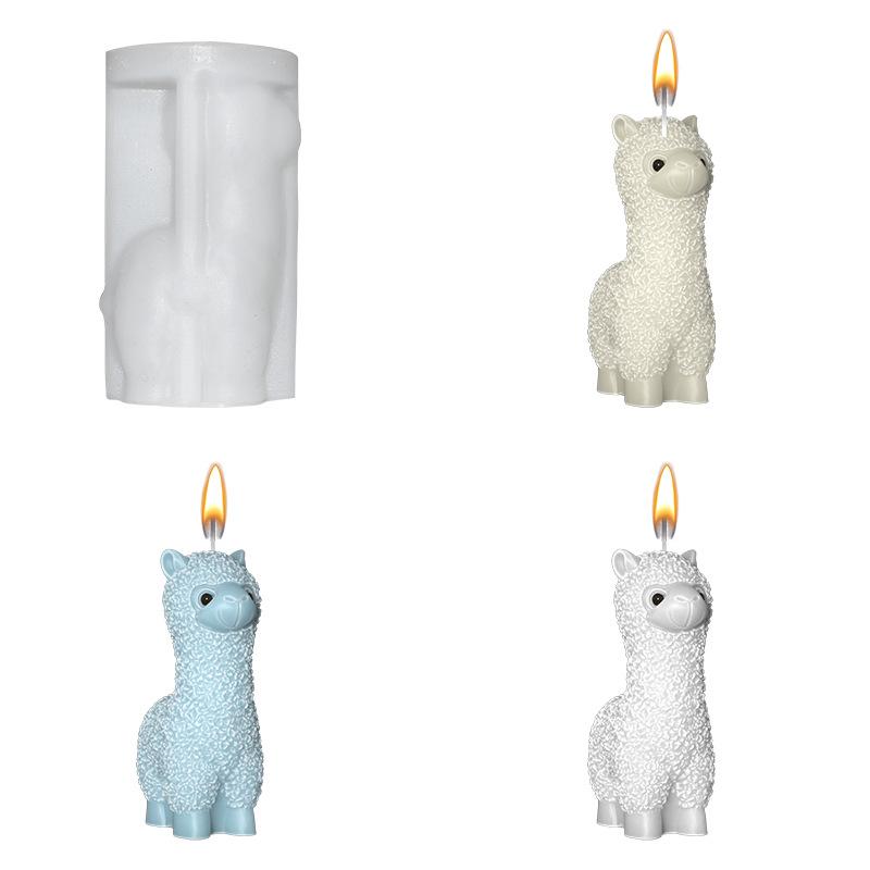 1 Stück Neue DIY Aromatherapie Gips Kerzenform Simulation Tier Harz Ornament Alpaka Silikon Kerzenform