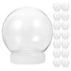 15Pcs DIY Snow Globe Accessories Plastic Clear Parts for Holiday Winter Decorations Snow Globe Replacement Snowglobe
