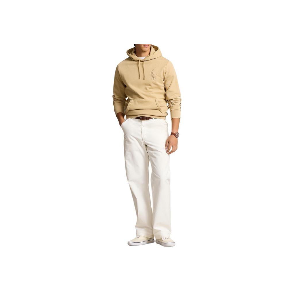 Polo Ralph Lauren Felpa con cappuccio a coulisse ricamata con logo a tinta unita Uomo felpe Beige spiaggia MNPOKNI16823626-250