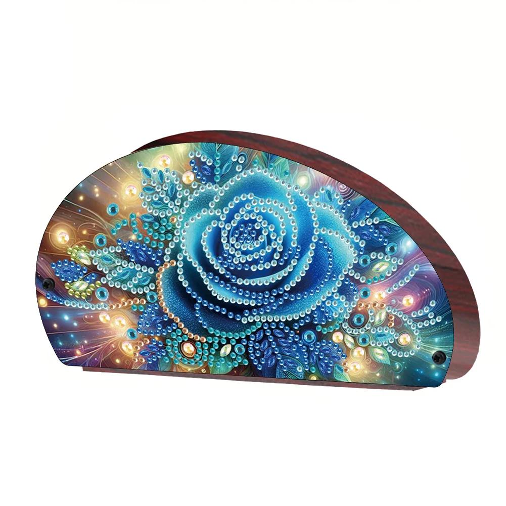 Wooden Flowers DIY Rhinestones Storage Holder Crystal Diamond Storage Shelf Diamond Painting Organizer Rack for Remote Control