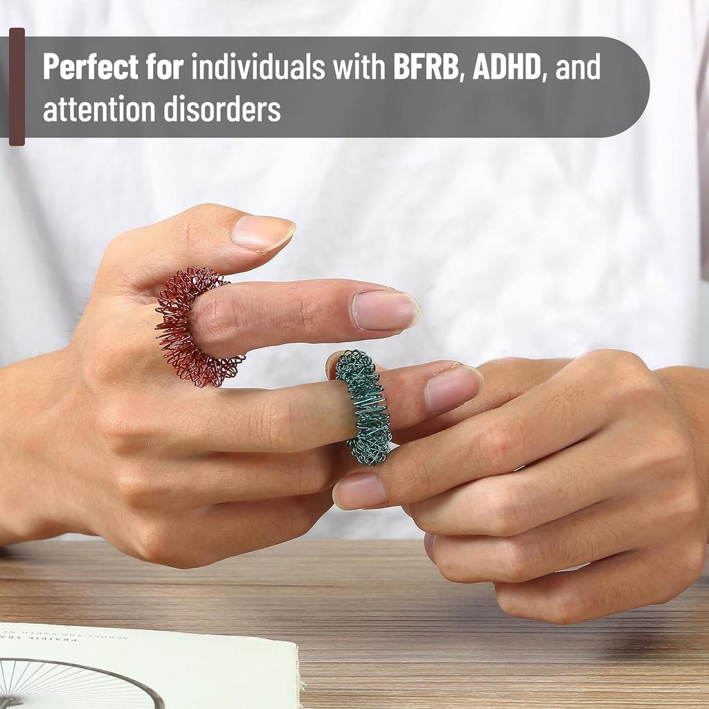 Anelli Sensoriali Dita Spinosi 10 Pezzi Massaggiatore Agopressione Sollievo dallo Stress Anti-Ansia Giocattoli Fidget Per Adolescenti Adulti Per Bambini Regalo di Compleanno per Bambini