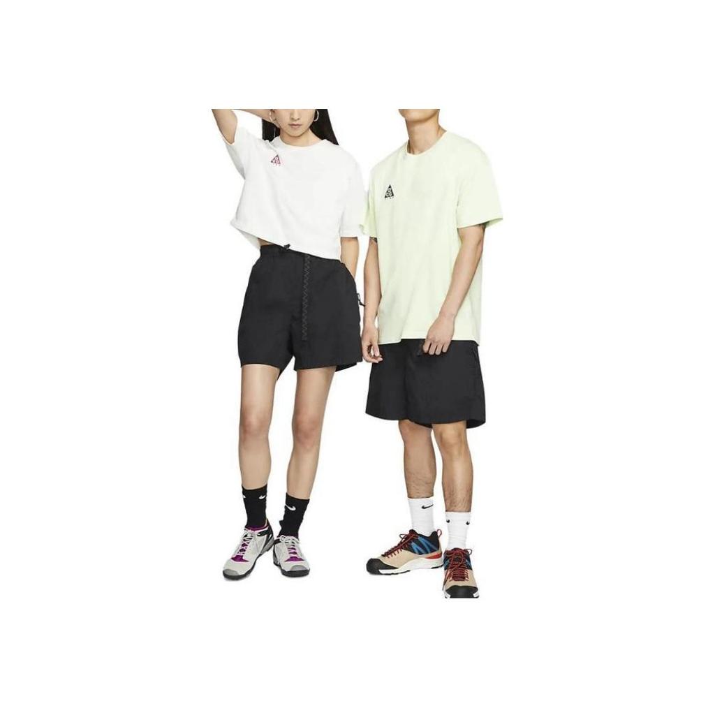 Nike Solid Color Belted Straight-Leg Casual Shorts Unisex Shorts Black CD4137-010