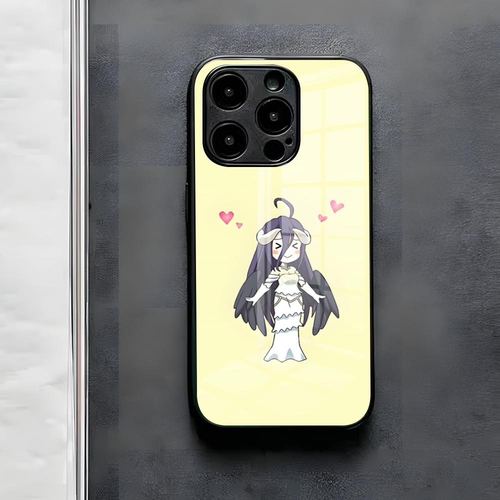 

Albedo Overlord Phone Case For IPhone 17 Air 16 E Pro Max 15 14 13 Mini 12 Pro 11 Max Plus Black Glass Cover iPhone 15 Pro