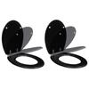 Day and Night - Day and Night Toilet Seats with Soft Close Lids 2 Pcs Black MDF