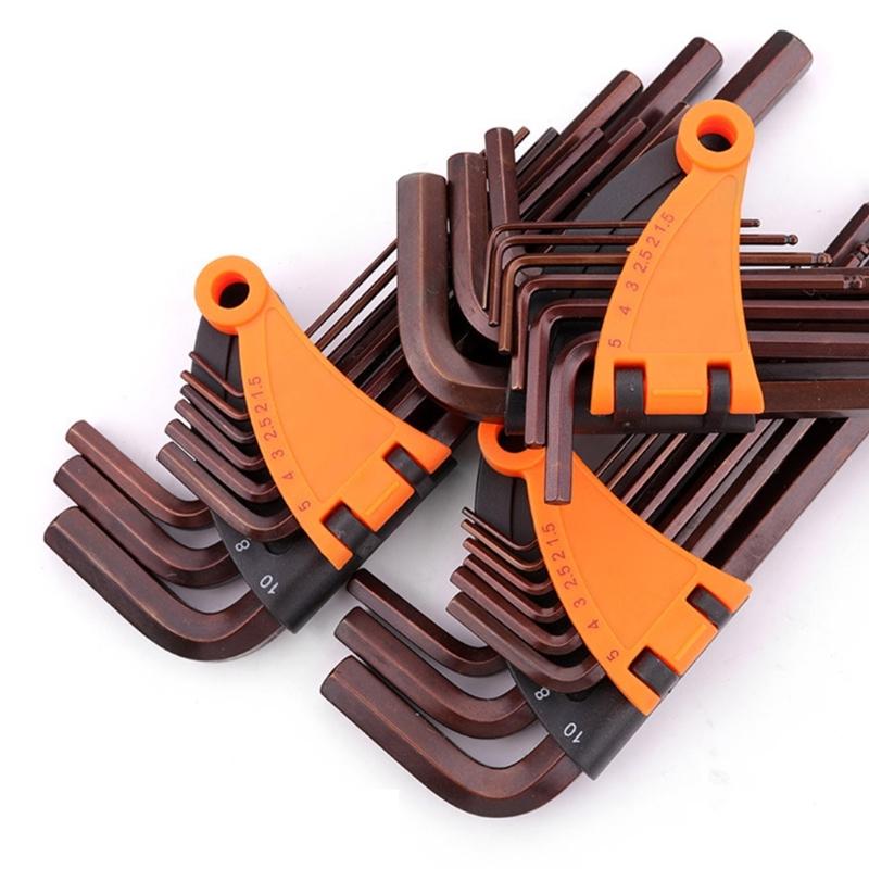 9Pieces L Type Double-End Screwdriver Hex Wrench Set Allen Key Hexagon Flat Ball Hexagonal Spanners Key Set Hand Tools