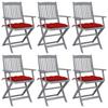 Day and Night - Day and Night Folding Garden Chairs 6 Units Cushions Solid Acacia Wood