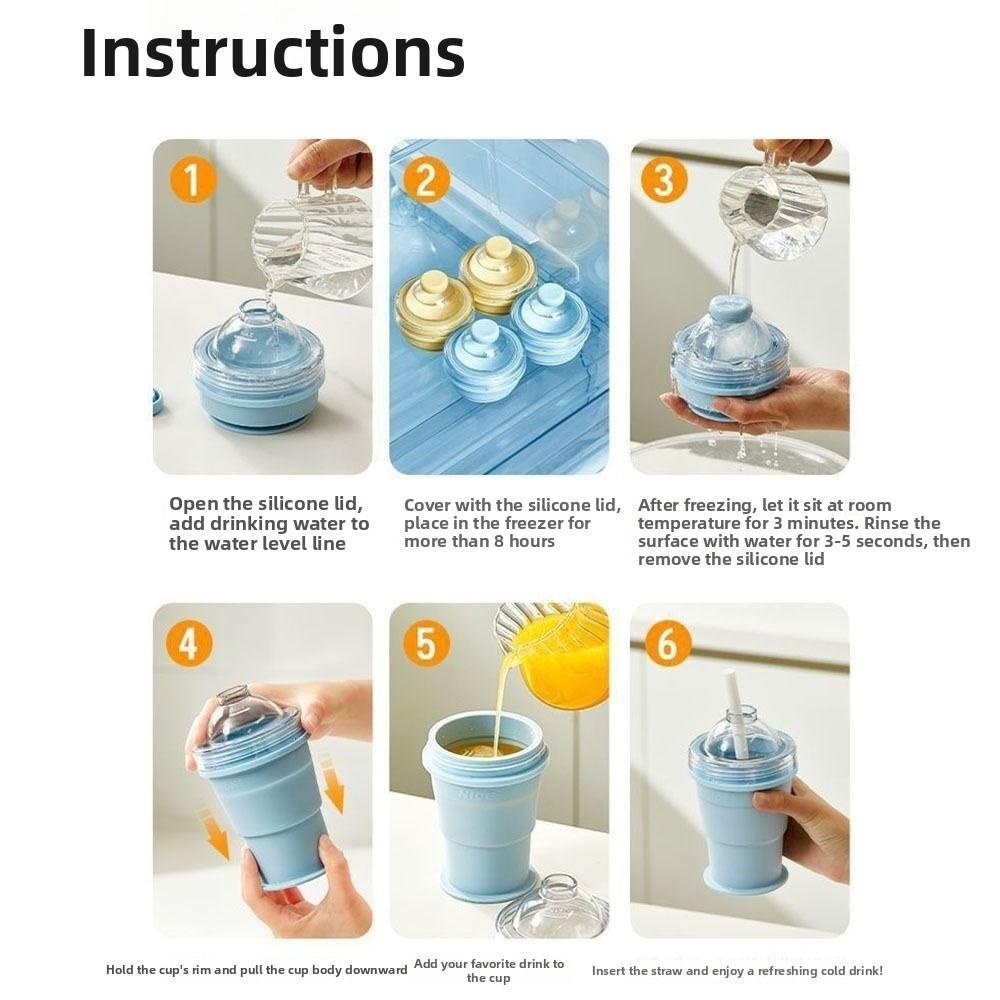 Foldable Ice Cube Tray Portable Ice Ball Maker Mold New Ice Hockey Cup