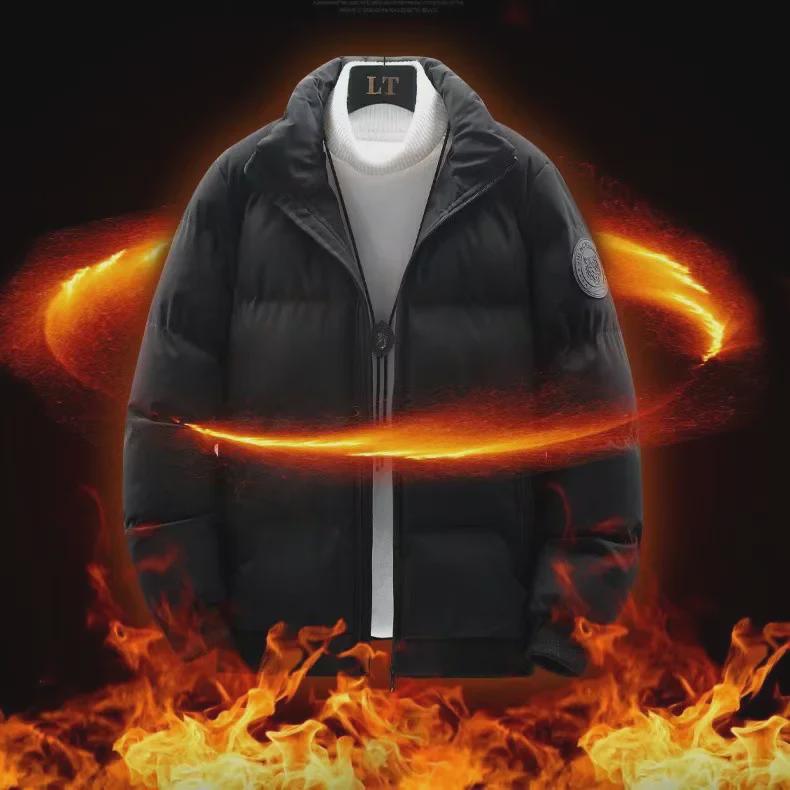 Men's 2023 Trendy Cotton-Padded Winter Jackets - Velvet Lined & Thickened for Autumn and Winter.