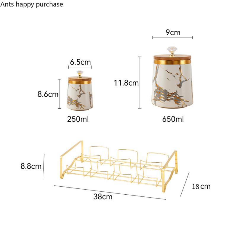 Ceramic Storage Jar 7 Piece Set Airtight Jar with Wooden Lid Storage Tank Food Storage Box Tea Caddy Spice Jars Kitchen Storage
