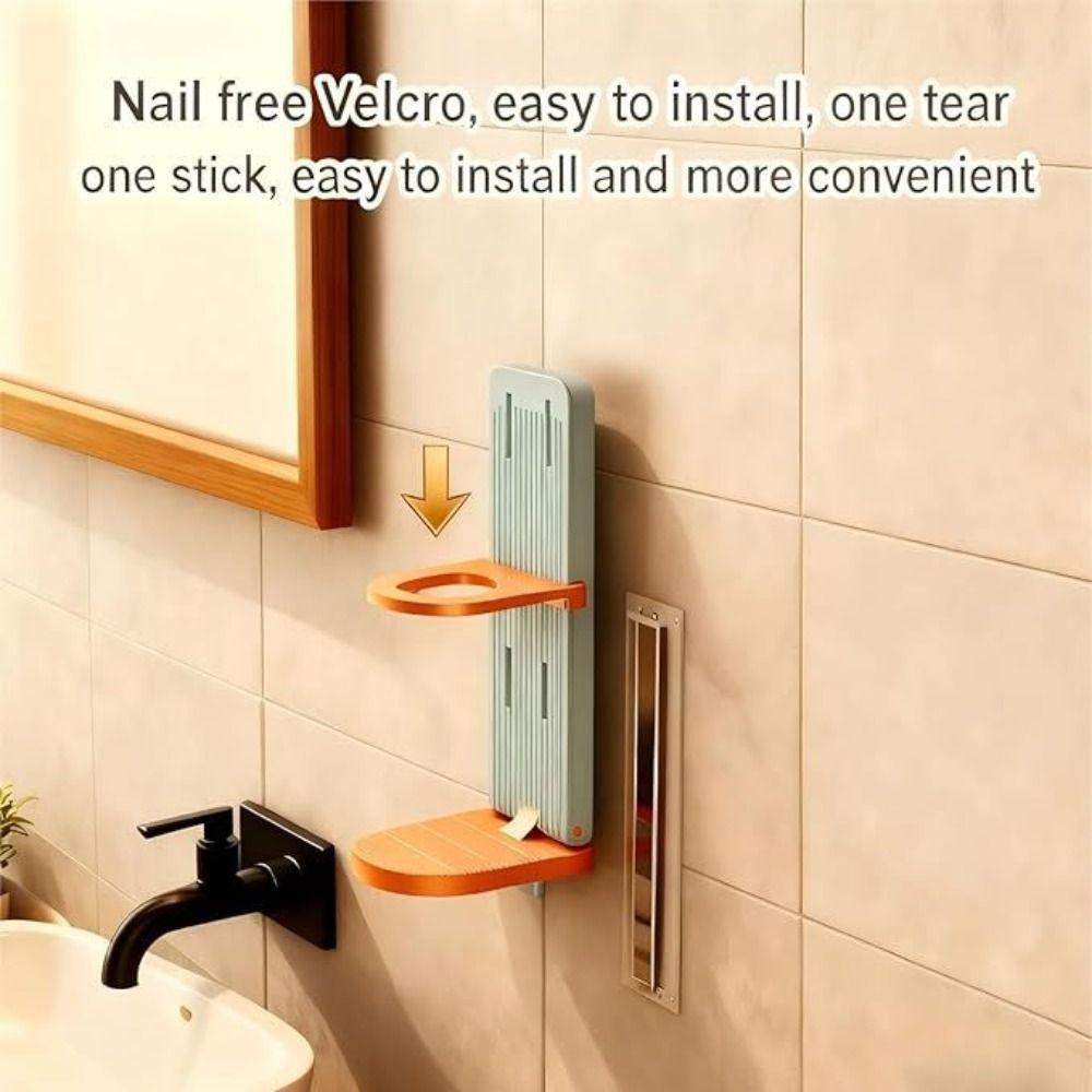 Adjustable Bathroom Storage Rack Wall Mounted Shampoo Bottle Holder Body Wash Storage Rack