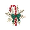 Elegant Snowflake Candy Cane Brooch Pin Alloy Christmas Chest Ornament Jewelry for Holiday Outfit and Gift