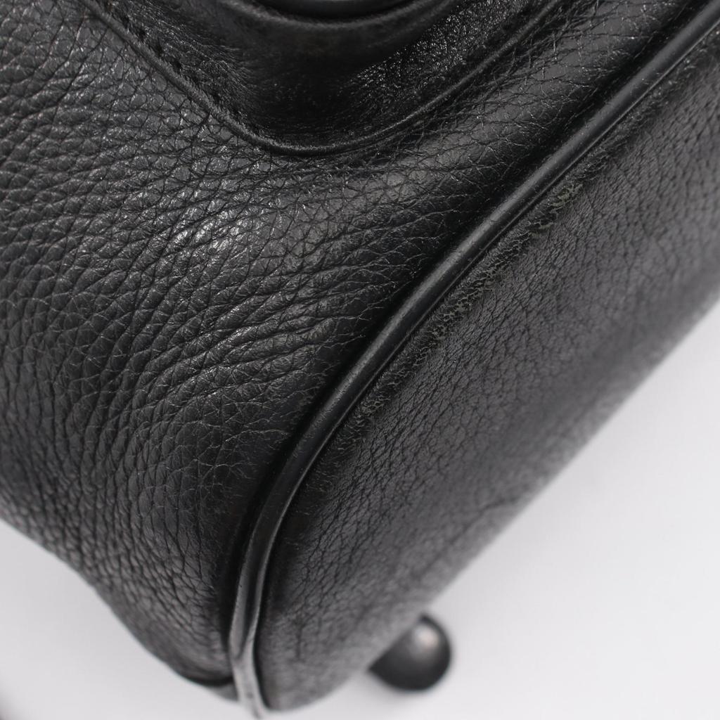 Used MCM Studs Rucksack Backpack leather Black Used Women
