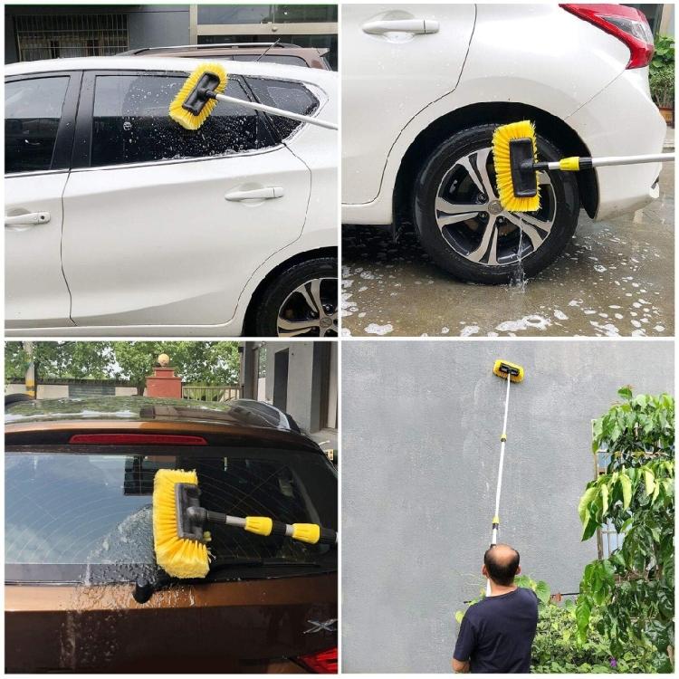 Long Reach Car Wash Brush with Water Sprayer Design And Telescoping Handle For Car, SUV, Truck Easy Cleaning