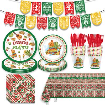 Carnival Themed Party Tableware Paper Plates Tissue Supplies Mexican Carnival Disposable Party