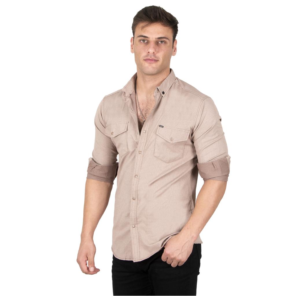 DeepSEA Herren-Hemd aus gestricktem Stoff mit Druckknopf und doppelter Tasche 2300415