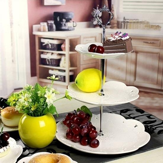 1 Set 2 or 3 Tier Wedding Party Display Cake Plate Stand Sweets Tray Cupcake
