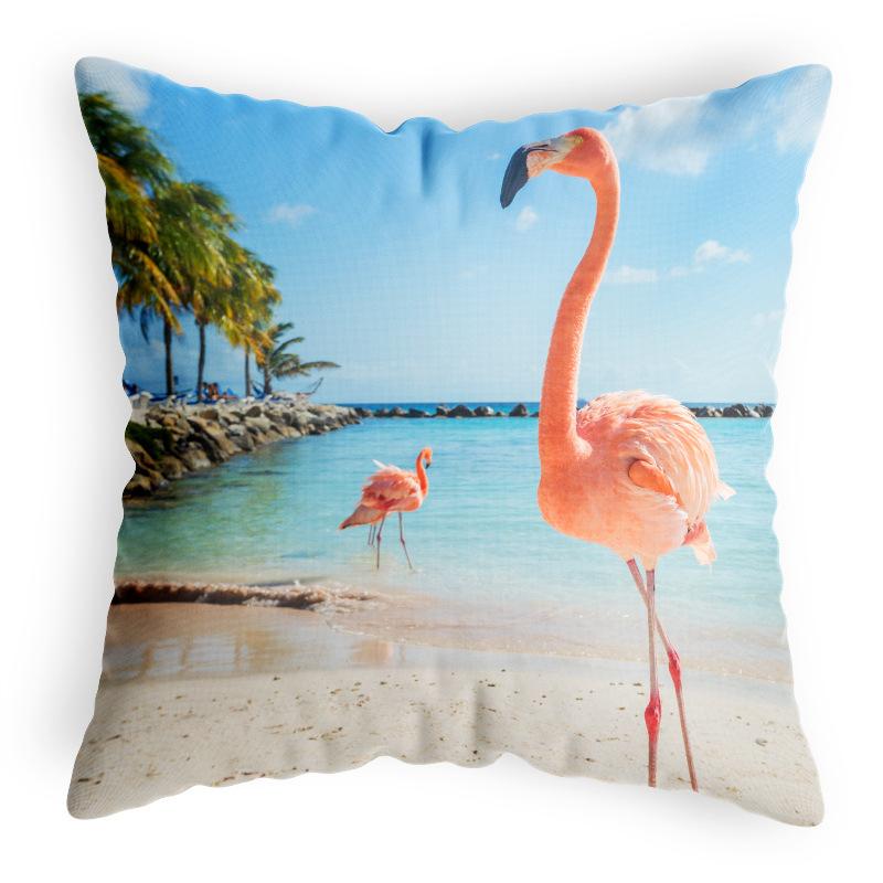 Flamingo Cactus Pillow Velvet Light Luxury Plush Cushion Office Home Simple Fashion Cushion