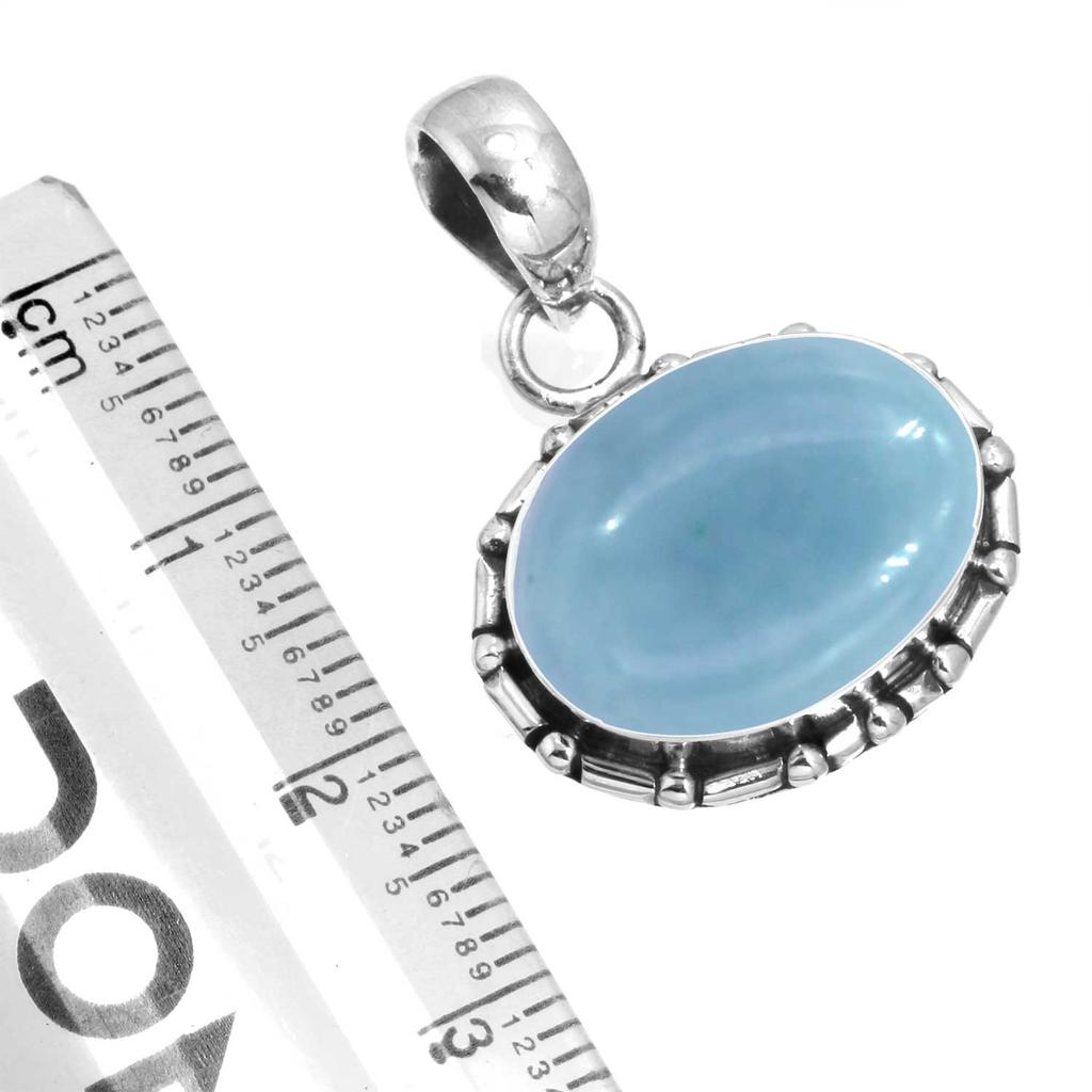 Přívěsek ze stříbra ryzosti 925 Dámský Drahokam Ručně vyráběné šperky Vánoční dárek Amazonit Angelit Modrý opál Botswanský achát Mohavský azurit Chrysokola