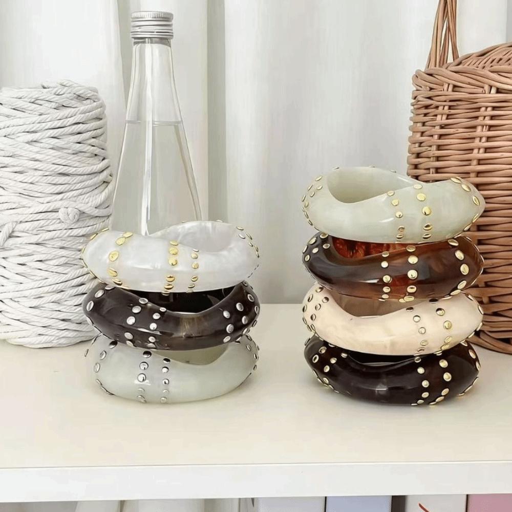 Bohemian Acrylic Bangle Vintage Irregular Geometric Bracelet Temperament Cuff Bracelets Gift