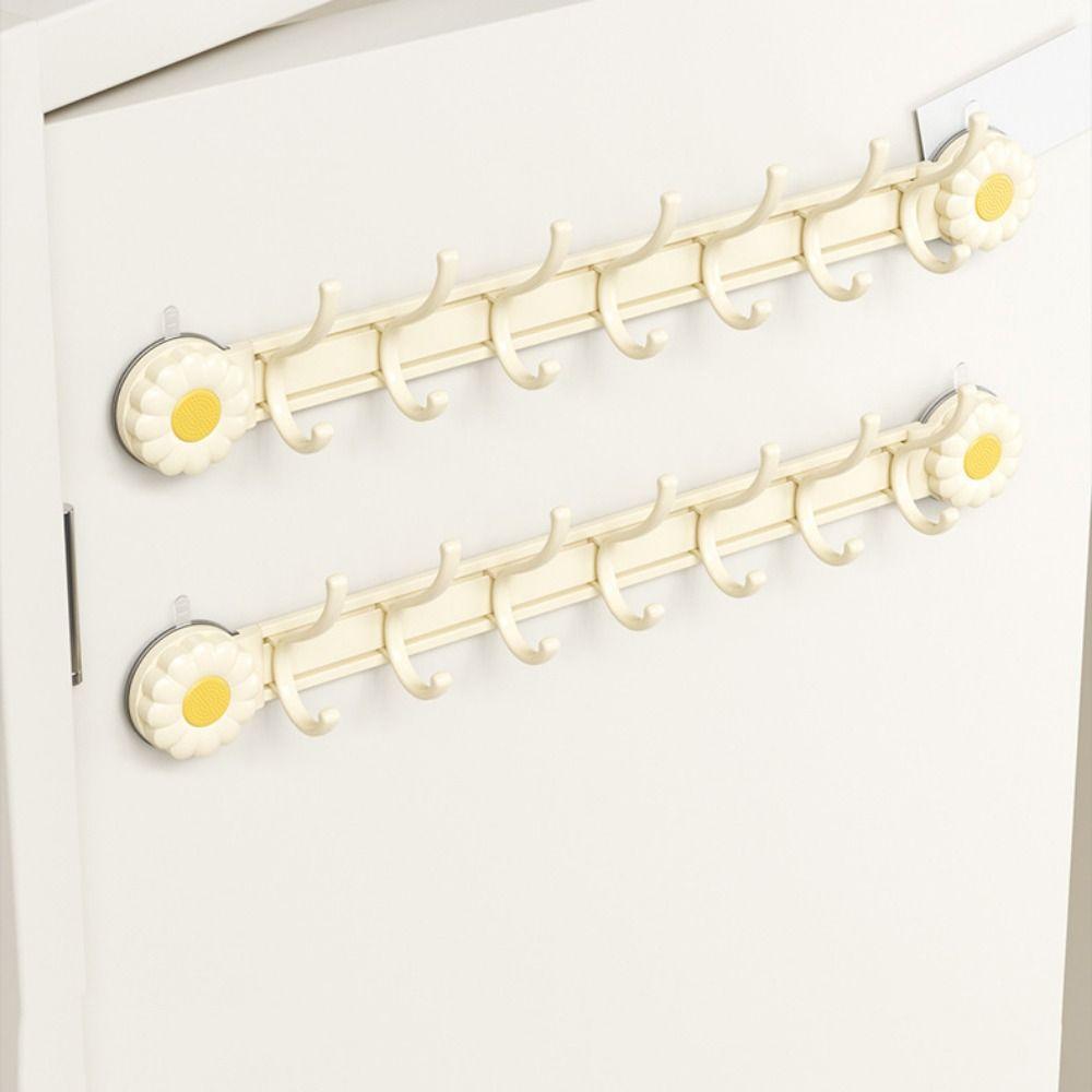 Traceless Door Back Clothes Hook Punch-free Sundries Storage Holder Kitchen Storage Hook  for Home