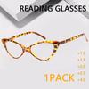 1pc Anti-Blue Light Cat-Eye Reading Glasses Triangle Full-Rim PC Frame Metal Hinge Construction Unisex Power +1.0 To +3.0