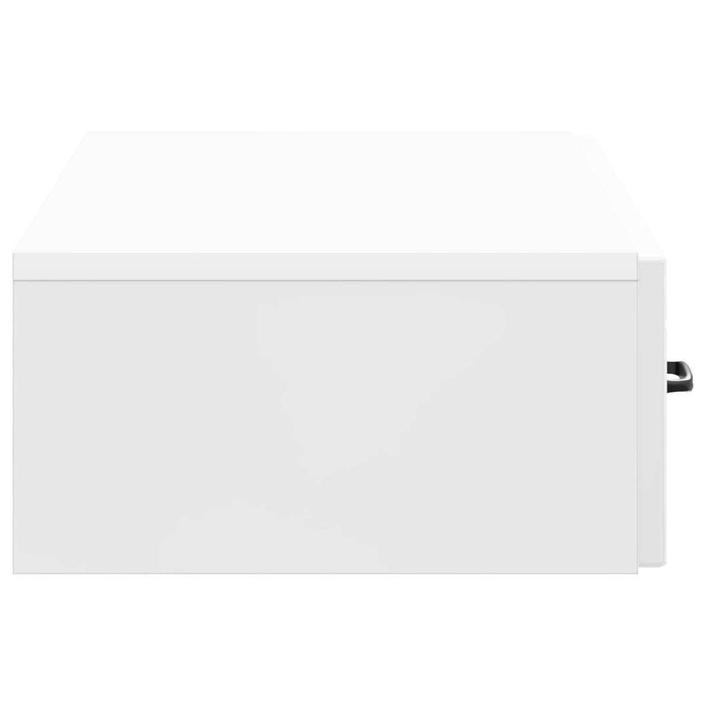 Wall Mounted Side Table High Gloss White 87.5 x 34.5 x 17 cm