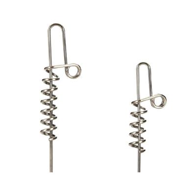50Pcs Fishing Baits Screw Needle Spring Lock Stitches Spring Fixed Needle Hooks