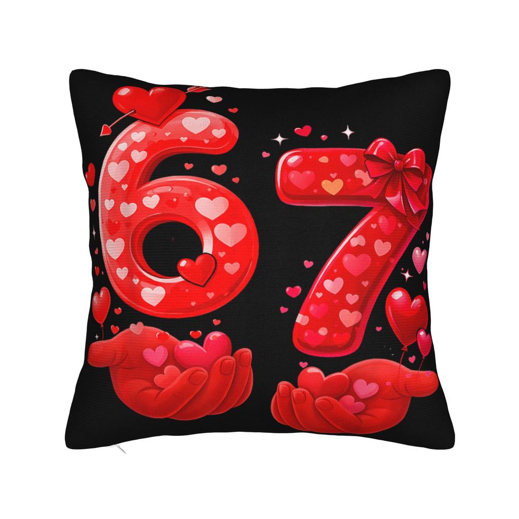 67 Meme Hands Six Seven 6 7 Pillow Case Comfy Pillow Cover Retro Trendy Pillowcases For Living Room Sofa