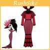 Atemberaubendes Hell's Inn Cosplay-Kleid für Damen Rosafarbener Dämonenlord Langes Kleid Perfekt für Halloween Bühnenauftritte