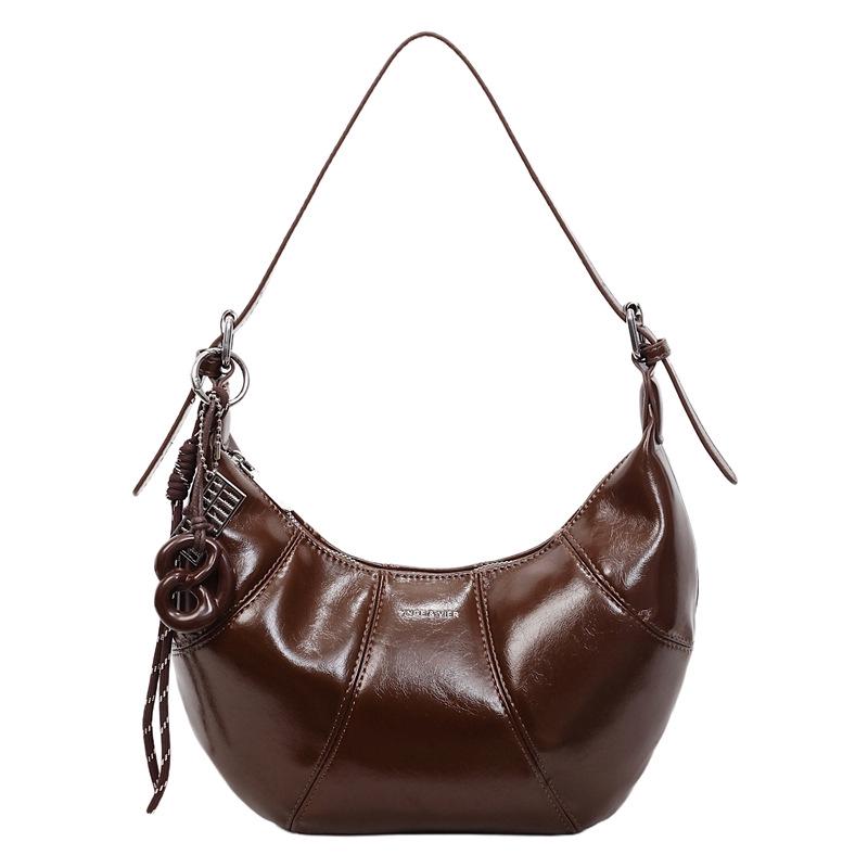 

Autumn/Winter 2025 Minimalist Large Capacity Shoulder Bag - Casual Crossbody Dumpling Design Without Pendant коричневый