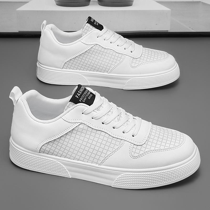 Fashion Green Men PU Leather Sneakers Man Breathable Fashion Vulcanized Shoes Zapatillas De Hombre Tenis for Men White Size 48