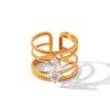 Luxurious European Zircon Titanium Steel Ring for Women - High-End, Fashionable, Versatile, and Colorfast Hand Jewelry