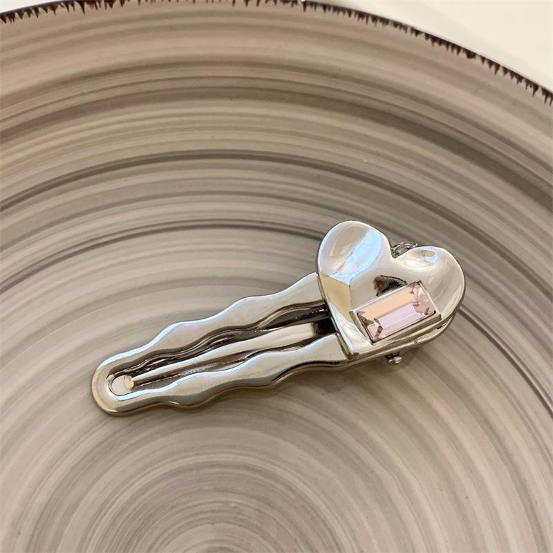 Girlish Heart Hair Clip - Sweet, Cool, Spicy Heart Hairpin for Bangs, Forehead, or Duckbill Style.