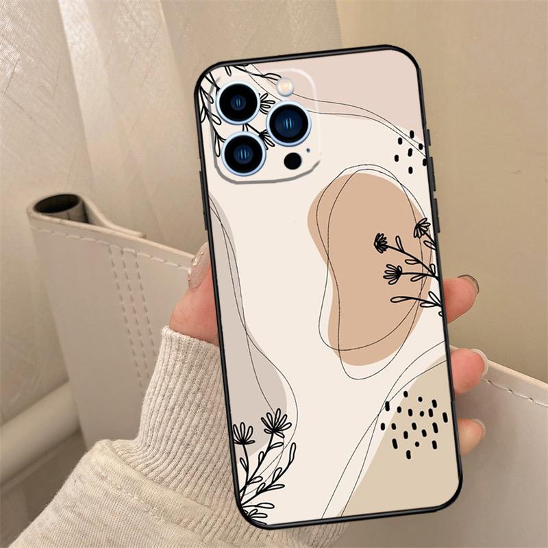 Abstract Plants Phone Case For iPhone 17 16 15 14 13 12 11 Pro Max mini 15 16 Plus 16e 17 Air Cover Coque