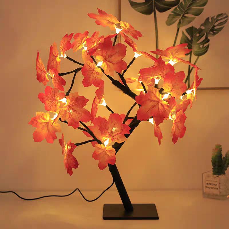 Xianci Starry Sky Table Lamp: Creative LED Pearl Golden Leaf Light for Bedroom Decor