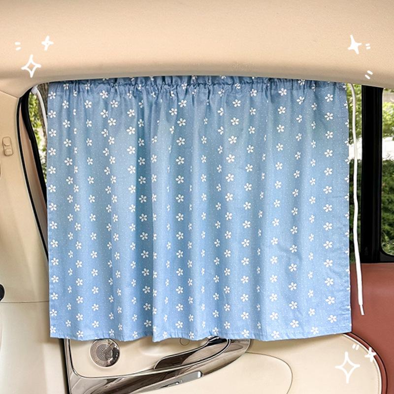 Car Curtains Sunshade Baby Small Floral Car Sunshade Sunscreen Privacy Curtain Suction Cup Sunshade