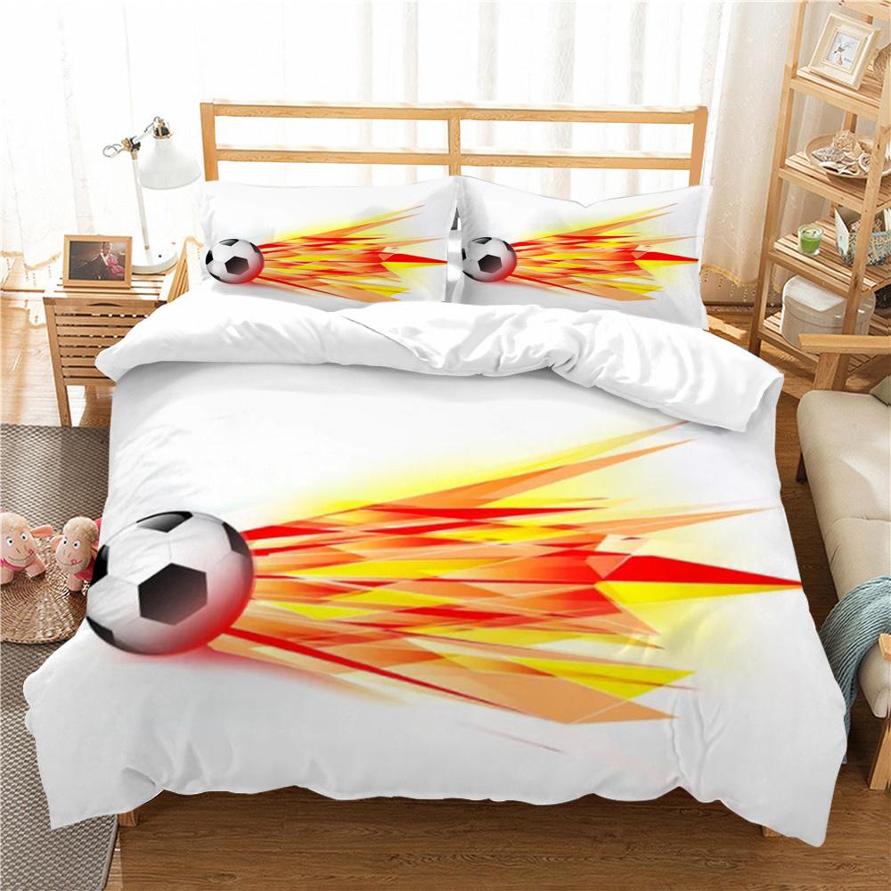 3D Soccer Printing Duvet Cover Set with Pillowcase Luxury Home Textiles Soft Bedding Set Children Twin Single Size Cool Bed Sets