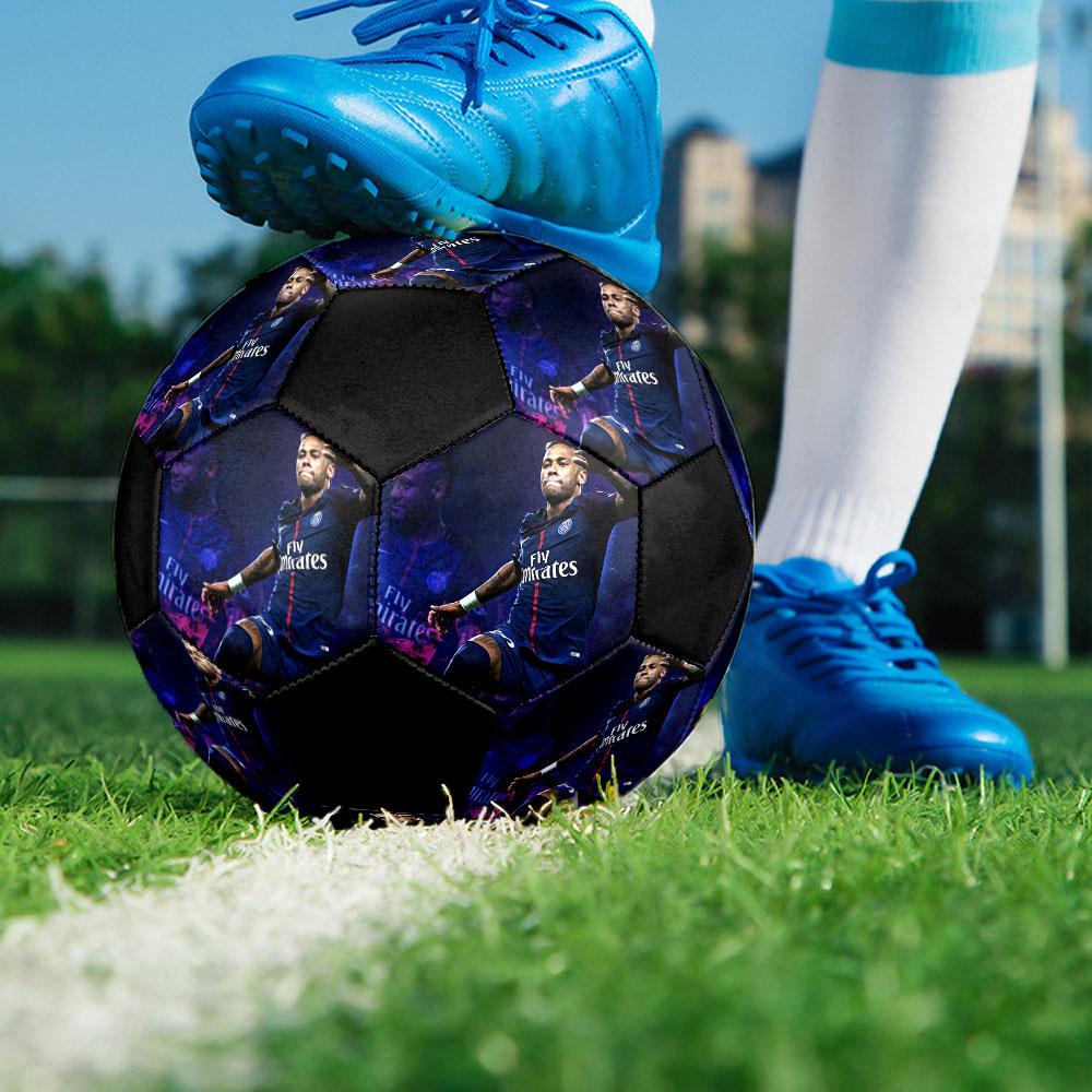 Neymar Printed Size 5 Soccer Ball, Machine-Stitched PVC, Durable & High Bounce, All Ages Fit, Fan Merchandise, Matches & Outdoor Use.