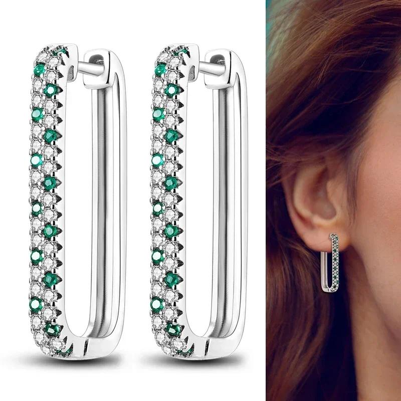 925 Silver Love Feather Moon Star Heart Earrings Fit Original Charms Hoop for Women Girls Stud Earring Jewelry Gifts