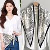 Spring and summer printed skirt women's triangle towel skirt curtain decorative belt towel stacked short skirt fart curtain new fashion