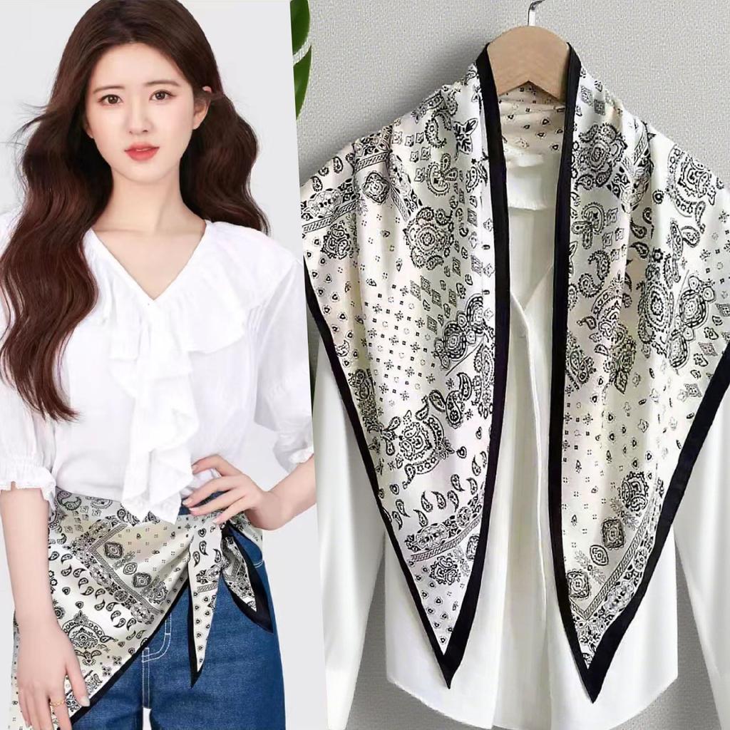 Spring and summer printed skirt women's triangle towel skirt curtain decorative belt towel stacked short skirt fart curtain new fashion