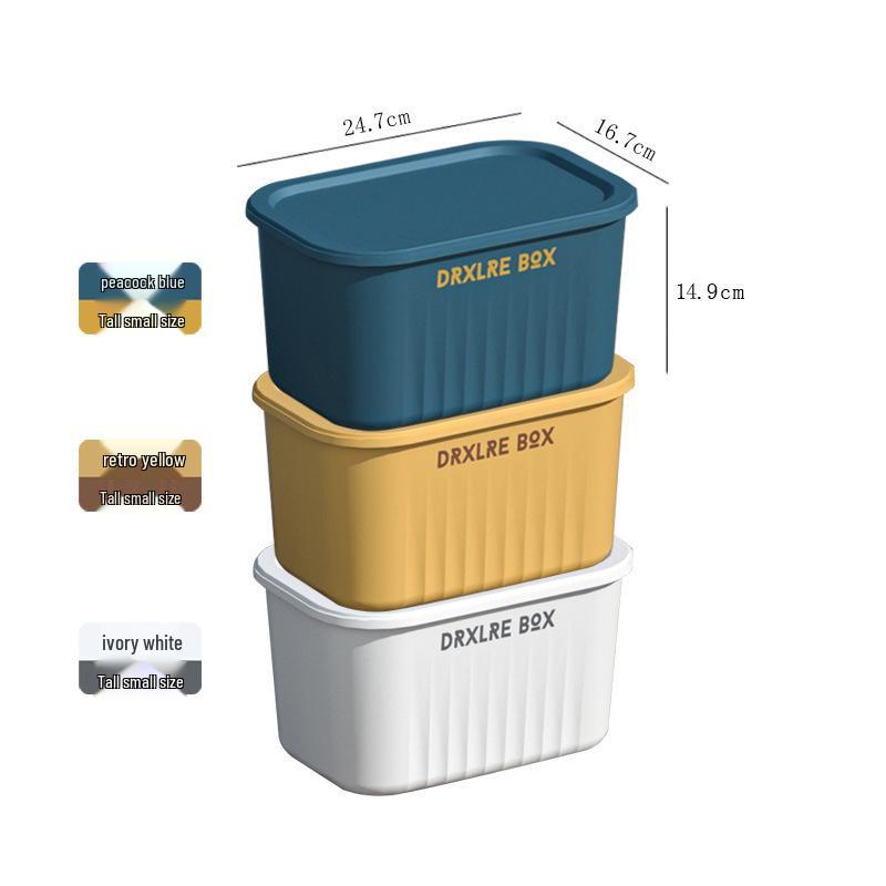 Desktop Plastic Storage Basket with Lid for Jewelry, Cosmetics, and More