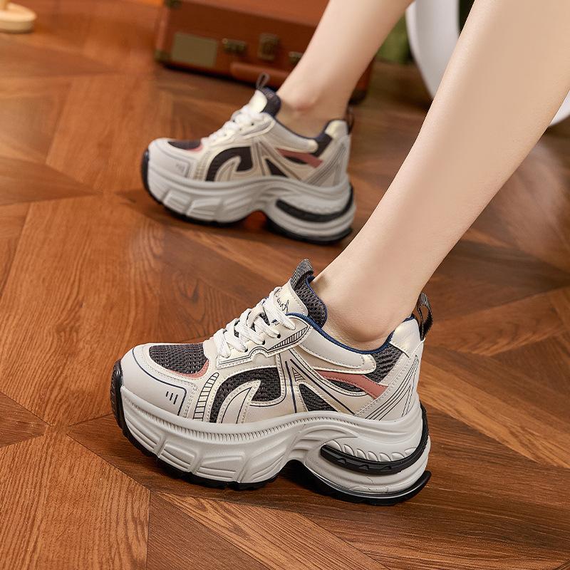 Daddy shoes women's 2025 summer new thick-soled inner height increase women's shoes fashionable versatile breathable hollow mesh sandals